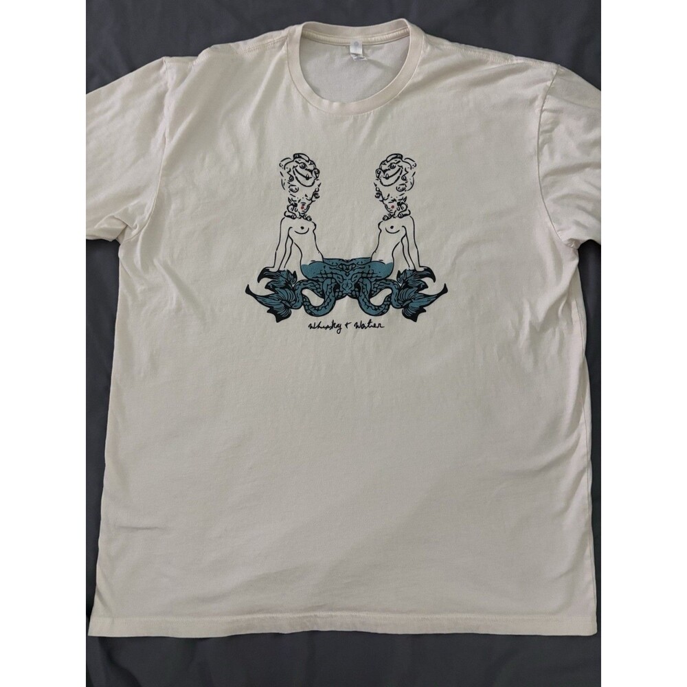 Whiskey & Water Mermaid Siren Graphic Tee XXL Next Level Ivory 100% Cotton